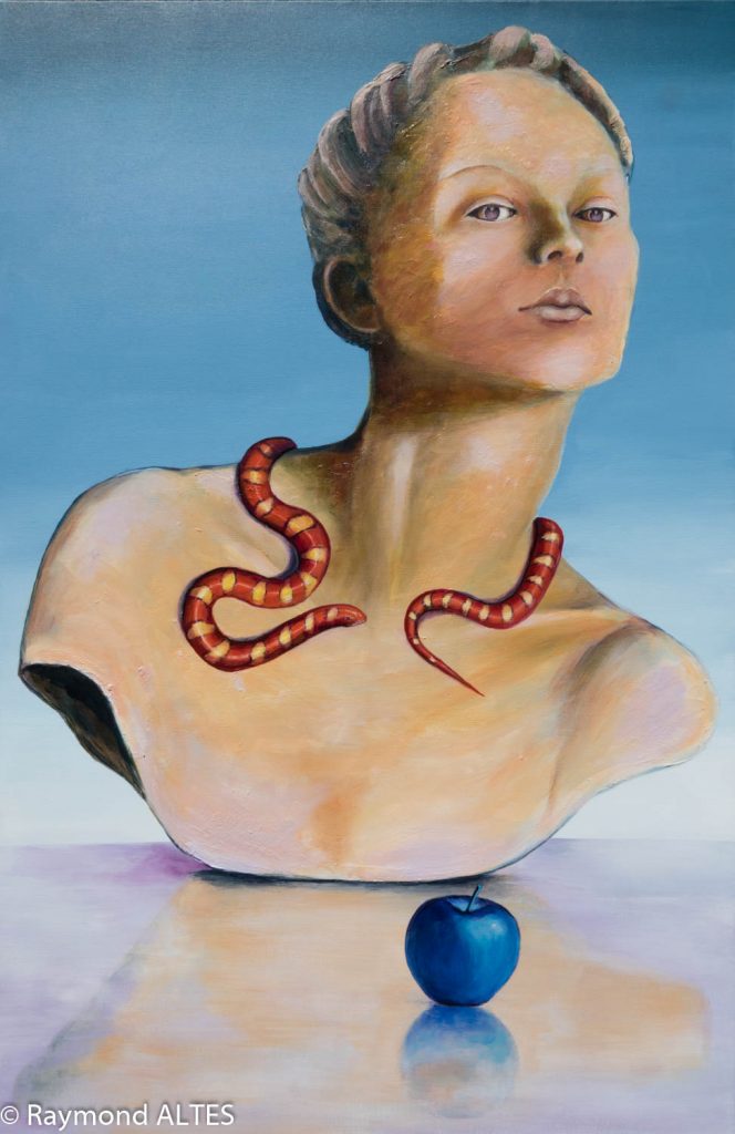 Pomme Bleue 60x92 cm -Raymond ALTES